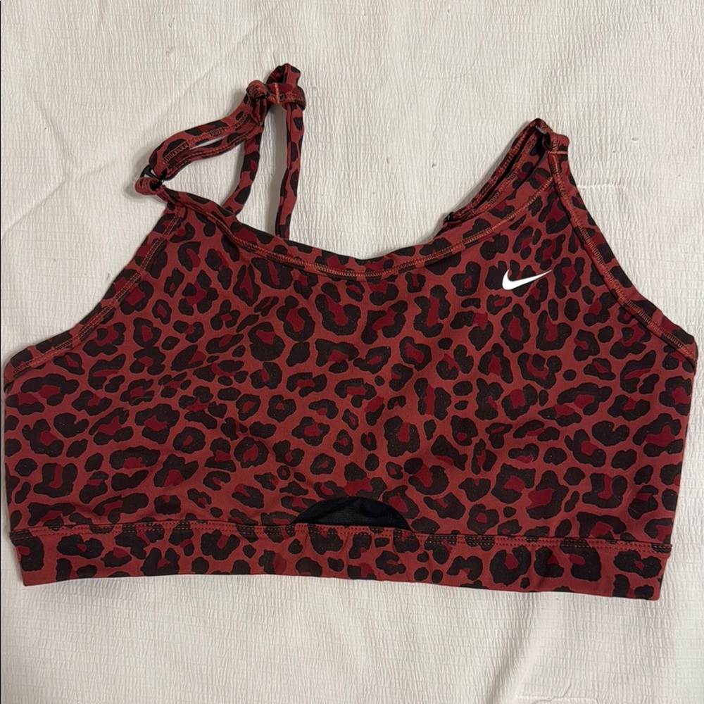 Nike Red and Black Sports Bra with Adjustable Straps